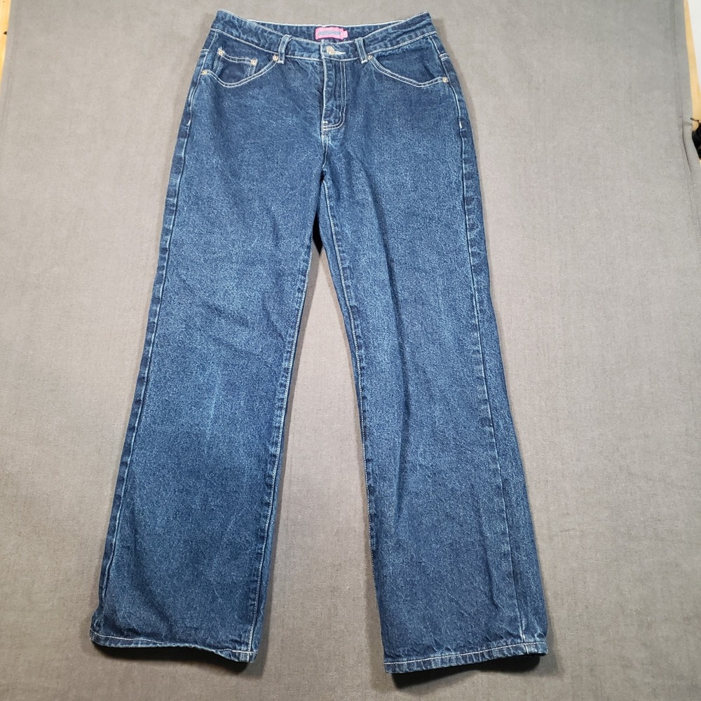 Edikted Wide Leg Jeans Womens S Blue Denim High Waisted Y2K Streetwear